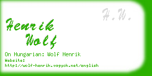 henrik wolf business card